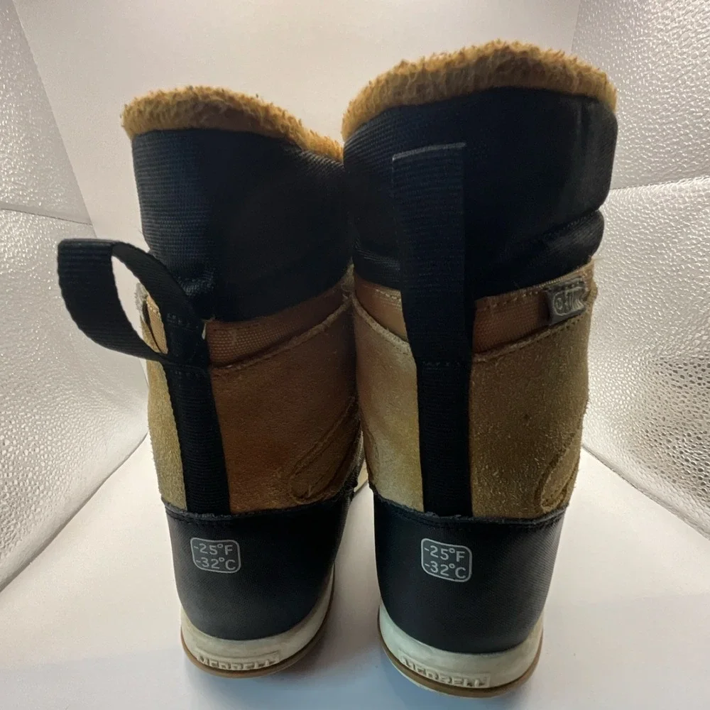 Merrell Snow Bank 2.0 WTRPF Waterproof Boots Black Tan Boys US 6M MY56187
